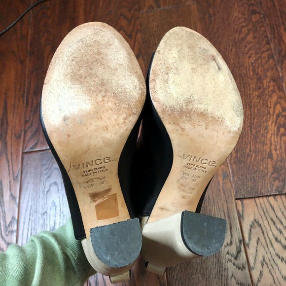 Vince Addison Peep Toe Leather Bootie - Picture 5 of 5